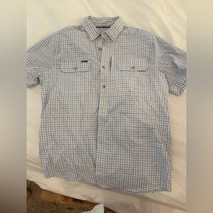 Poncho Button Down Plaid Shirt with Pockets